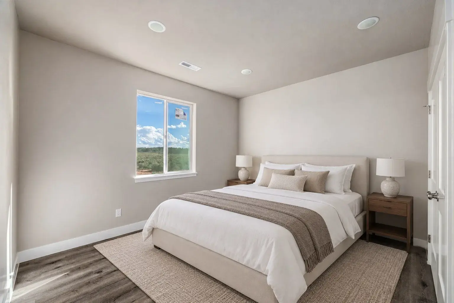 Virtually staged room, comparison 09: Bedroom styling