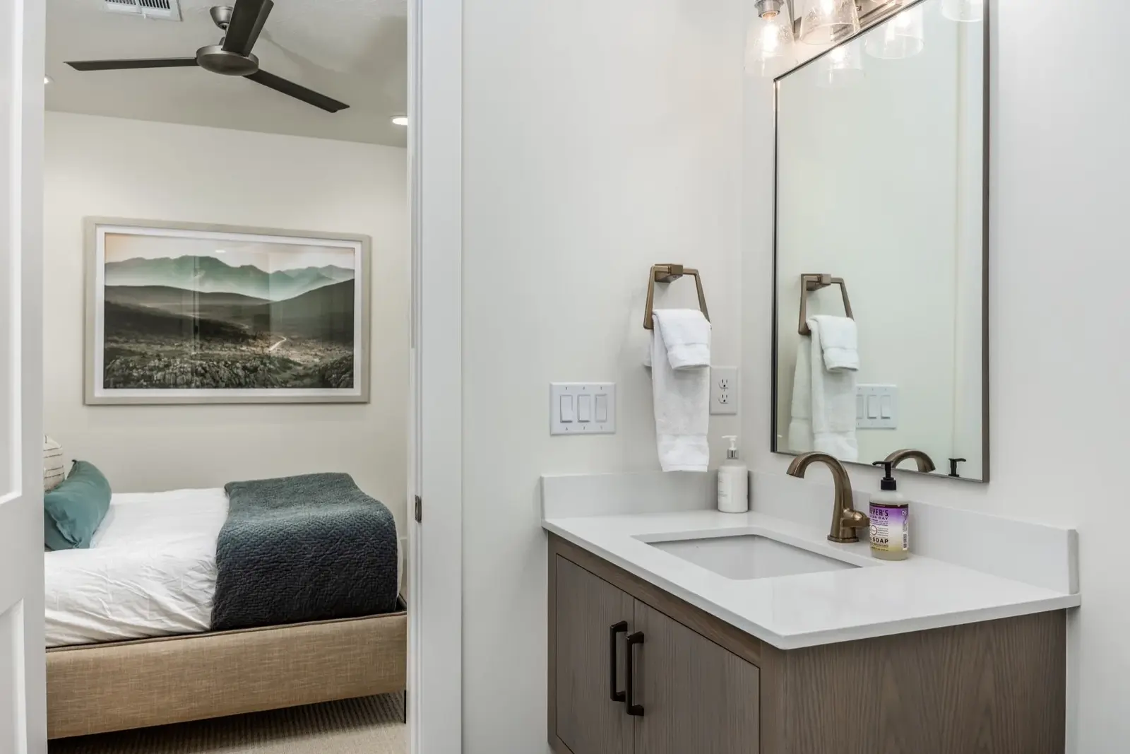 Lula Bay — Vanity adjoining a guest bedroom