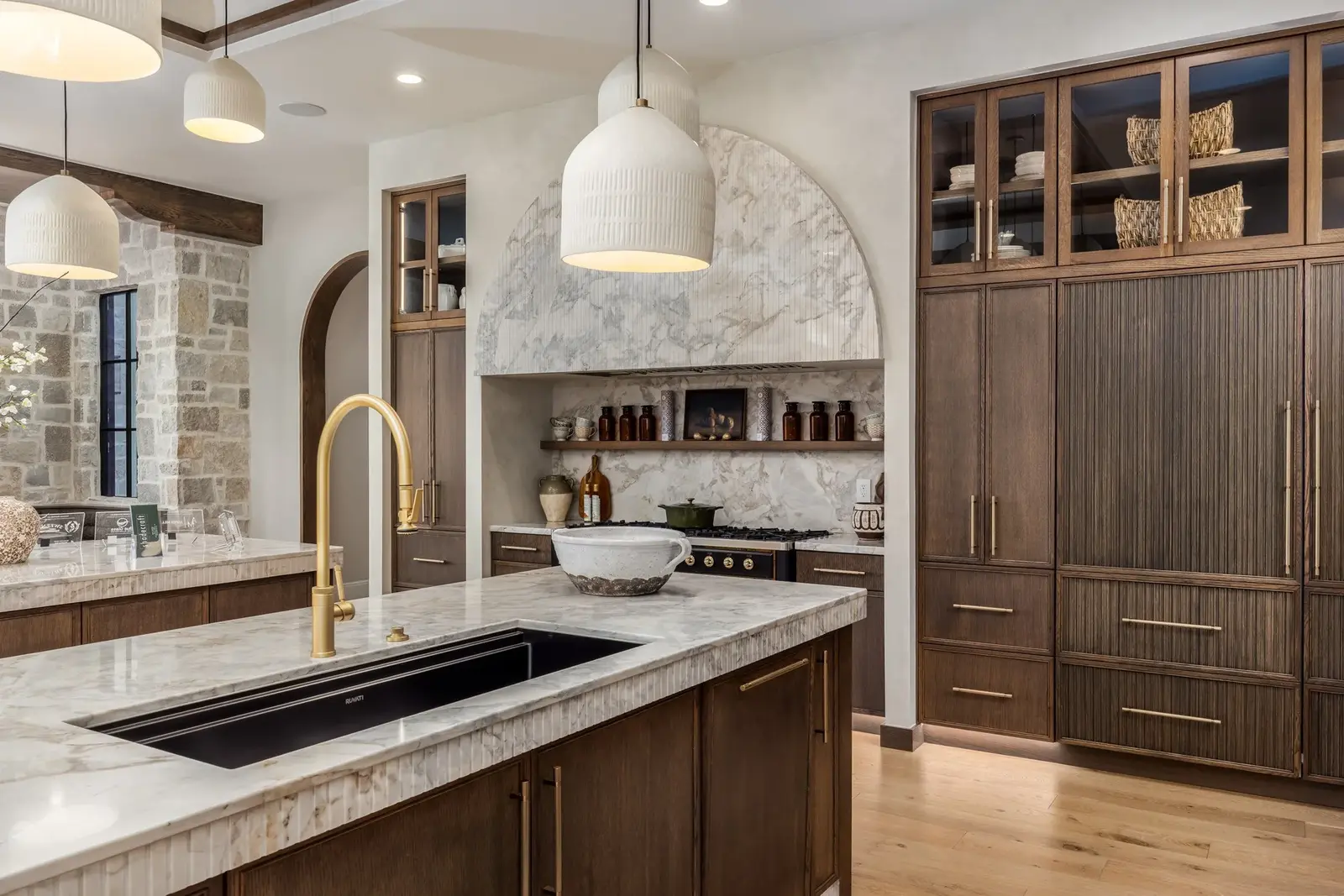 Kitchen in the JW West showcase home photographed for GE Commercial Appliances